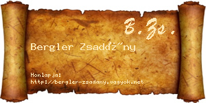 Bergler Zsadány névjegykártya